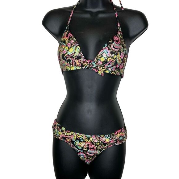 Victoria’s Secret Paisley Colorful Halter 2 Piece Bikini Size XS - Picture 1 of 11